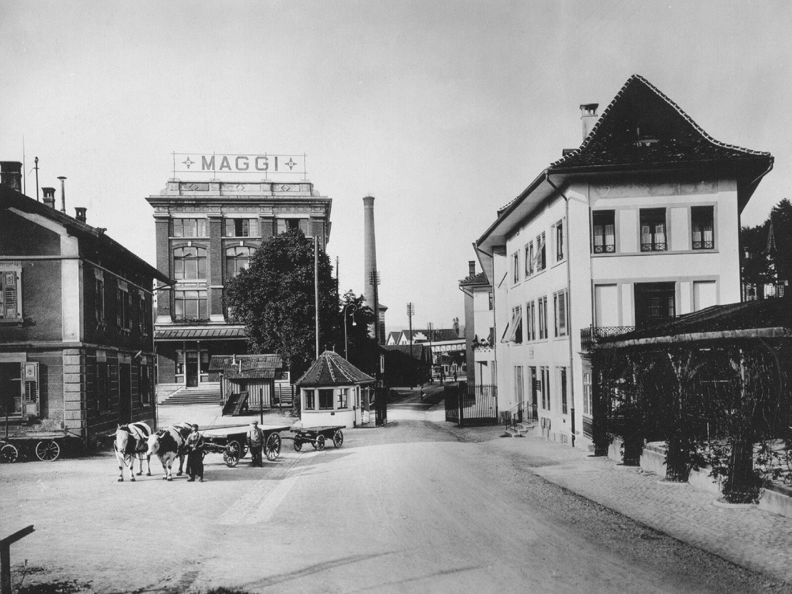 Zoom: Ehemalige Maggi-Fabrik in Kemptthal, Fotografie von 1913.