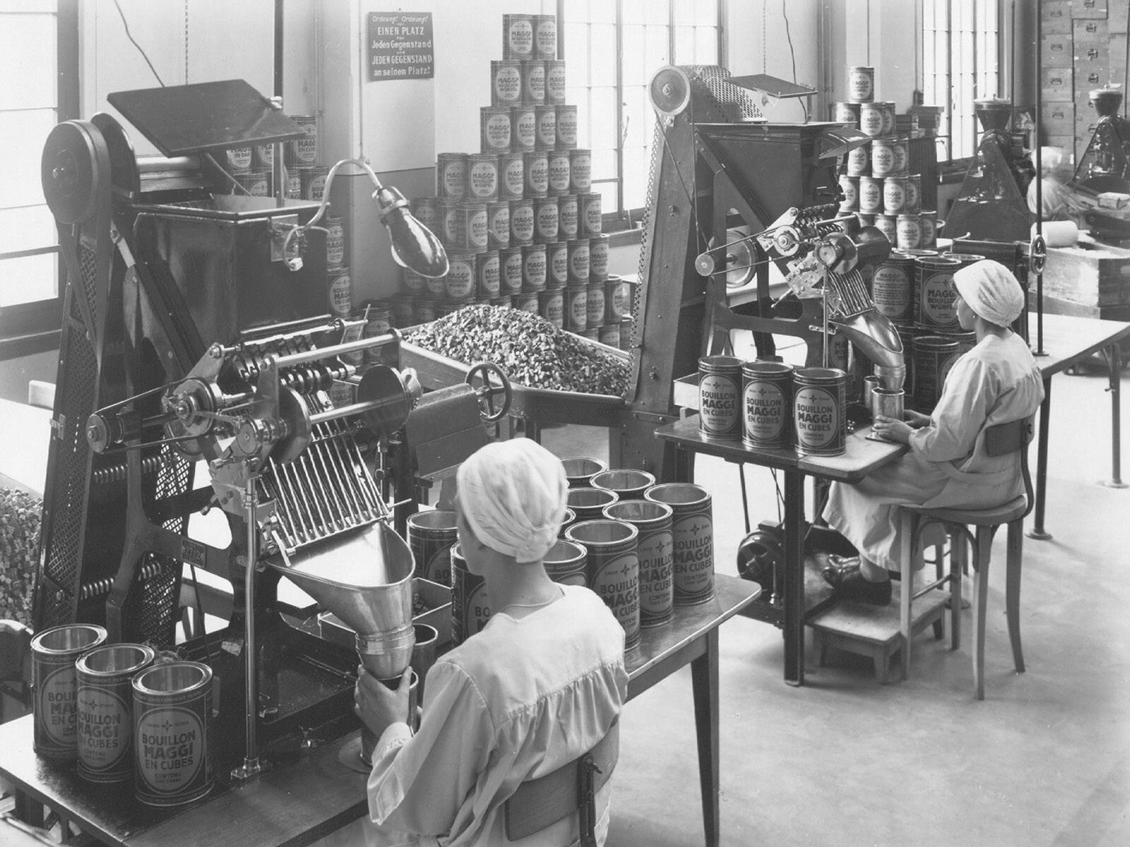 Zoom: Produktion in Maggi-Fabrik von 1930.